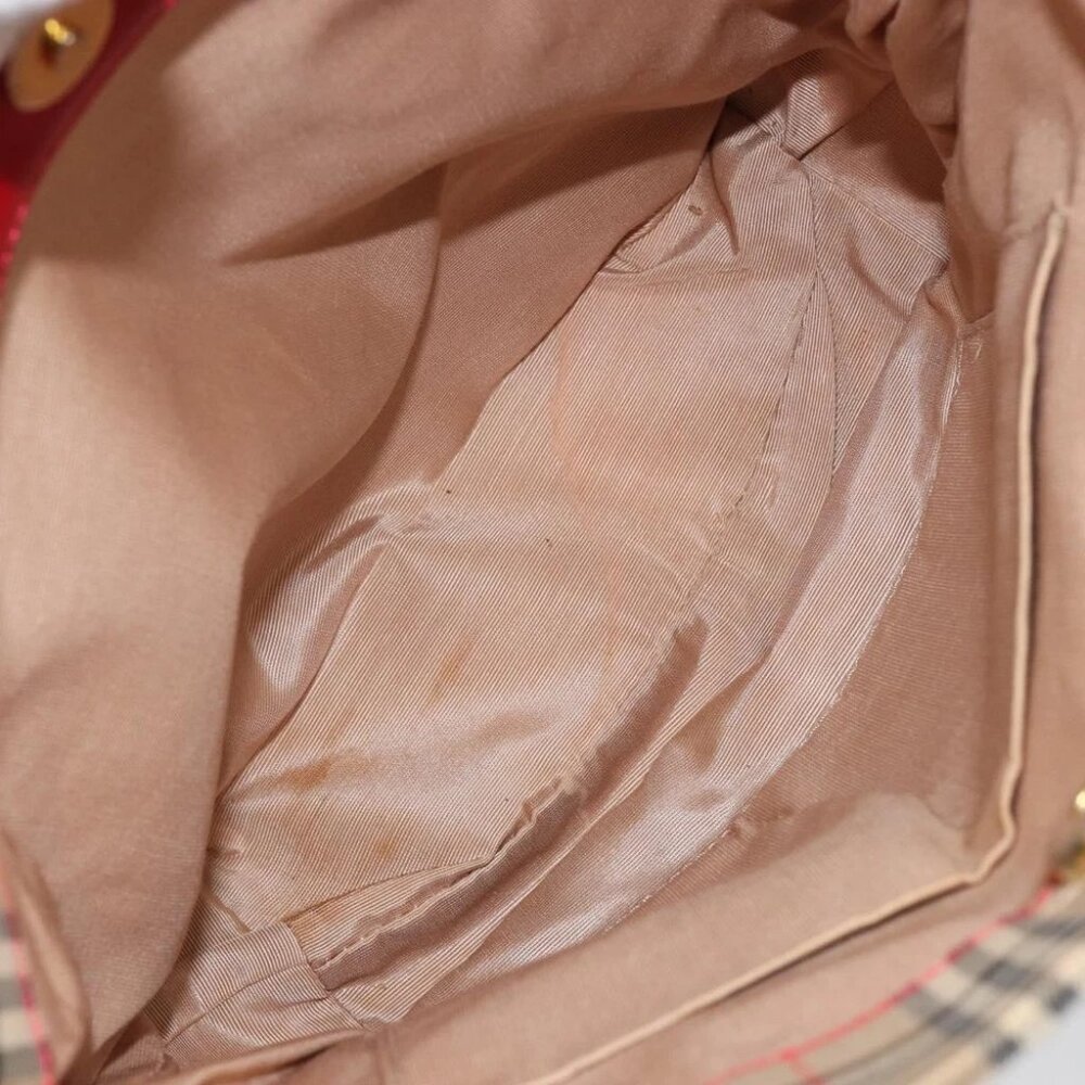 BURBERRY Nova Check Tote Bag Canvas Beige Gold - Picture 12 of 15